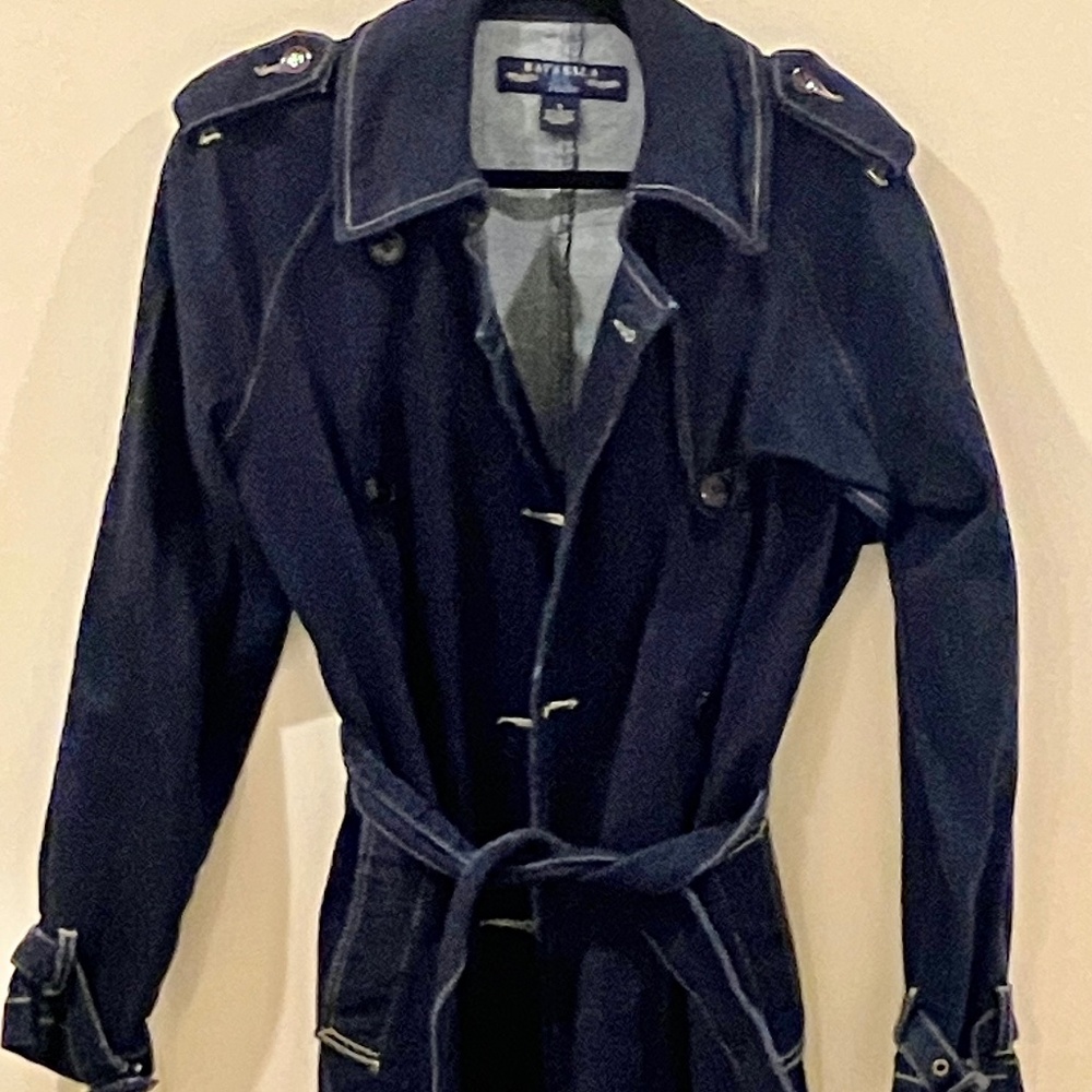 Rafaella Jeans Stretch Dark Wash Denim Trench Coat